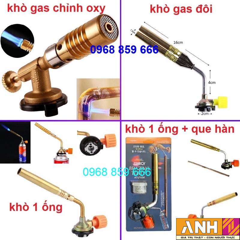 Đầu khò ga mini,Đèn khò ga mini ống đôi và ống đơn (Loại tốt)
