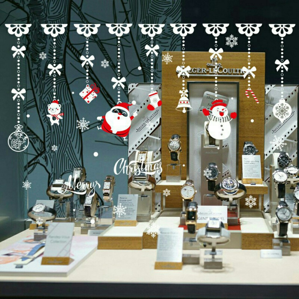 Decal trang trí giáng sinh dán cửa kính hình cây thông ông già noel TUNG HOME DECOR GS2022 | BigBuy360 - bigbuy360.vn