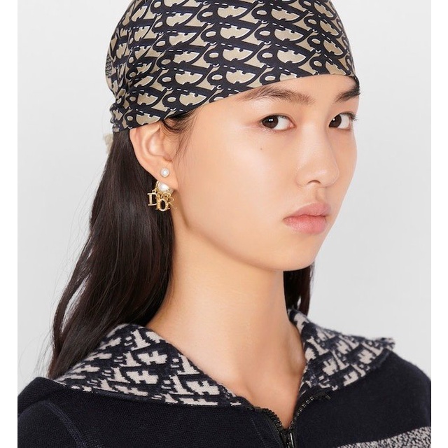 Đôi bông tai đinh phụ kiện chữ DIOR mạ bạc 925 hình CD đơn giản phong cách Hàn Quốc cho nữ