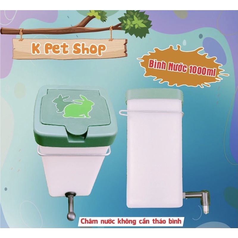 Bình Nước Cho Thỏ  FREE SHIP  Bọ Hà Lan Bình Nước Uống 1000 ML cho Thỏ Bọ Hamster Nhím Sóc Bắc Mỹ , các loại gặm nhấm
