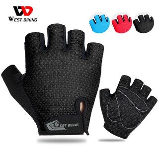 West BIKING Găng Tay Đi Xe Đạp Chống Trơn Trượt Nam Nữ Nửa Ngón Mùa Hè Thoáng Khí Thể Thao Xe Đạp Găng Tay Chống Mồ Hôi Xe Đạp MTB