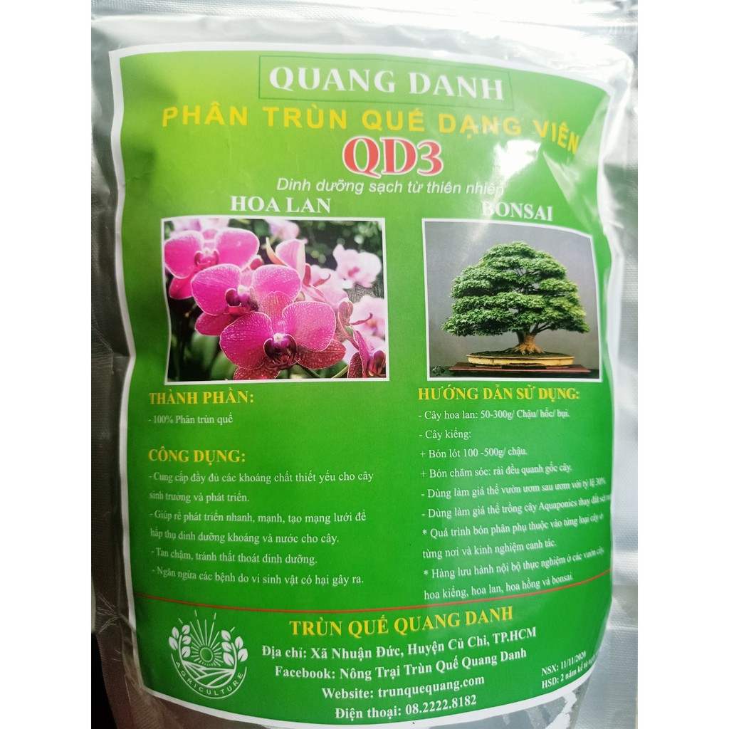 Phân Trùn Quế Viên Nén QD3 1kg