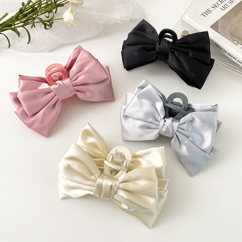 Kẹp Tóc Nơ Màu Sắc Đơn Giản Phong Cách Hàn Quốc