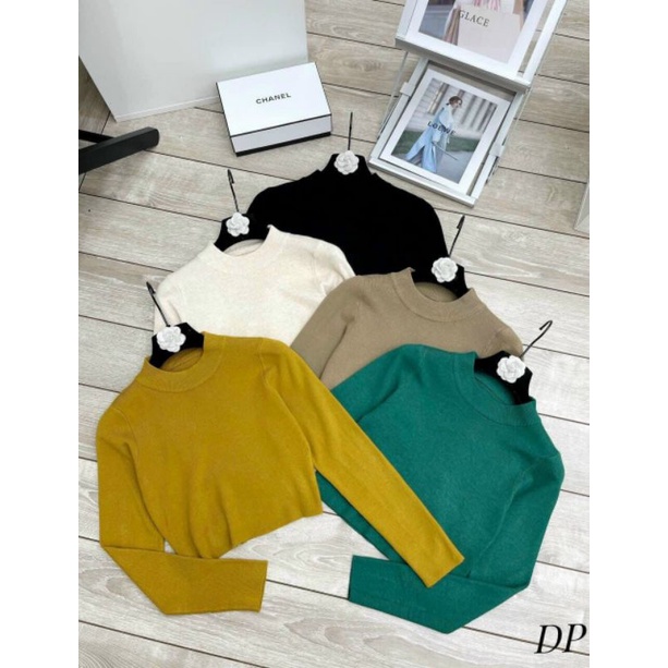 Áo len thỏ trơn croptop hàng QCL1