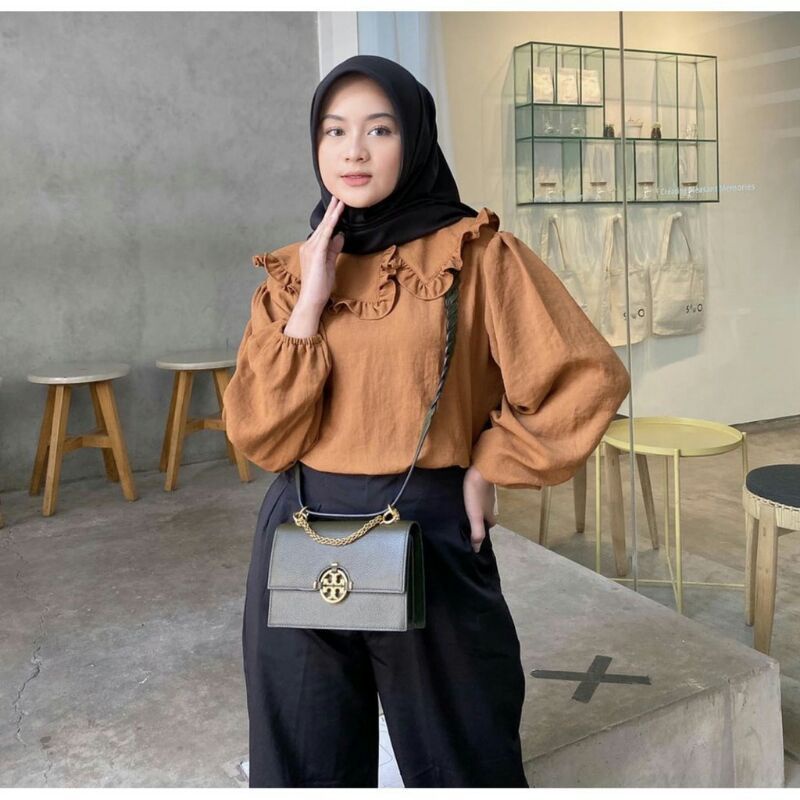 Áo Blouse Cringkle Kringkle Cringkel Mẫu Công Chúa Thanh Lịch BASUNDARA Cho Nữ