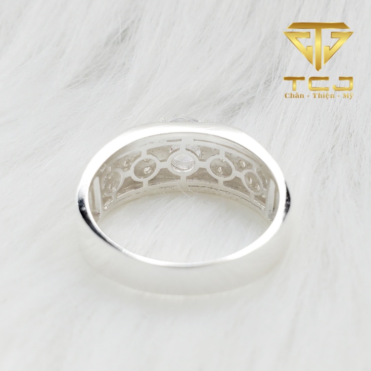 Nhẫn nam bạc ý 925 thiết kế 3D tinh tế RM0204 Trang sức Toàn Cầu TCJ