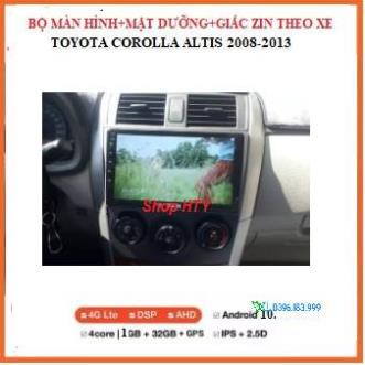 Bộ Đầu DVD Android RAM1G/2G Cho Ô Tô Corolla Altis 2008-2013 Tích Hợp GPS Chỉ Đường,Xem Camera Lùi,Có Mặt Dưỡng và Giắc