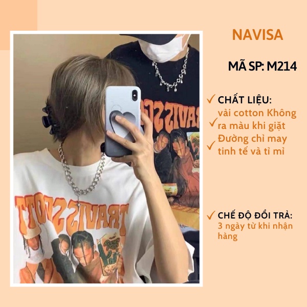 Áo thun nữ áo phông nữ unisex form rộng tay ngắn in hình cổ tròn NAVISA AT207