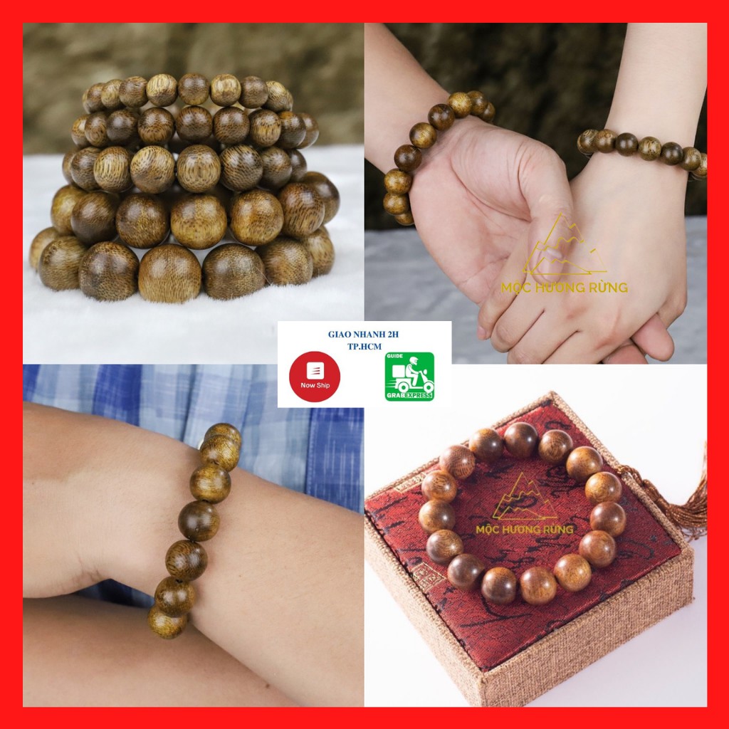 Vòng tay trầm hương hạt tròn size 8mm - 16mm cho nam va nữ