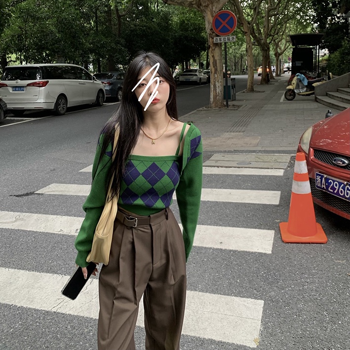 Đồ Hai Món Áo Trắng + Quần Dài Phong Cách Retro Thời Trang Cho Nữ