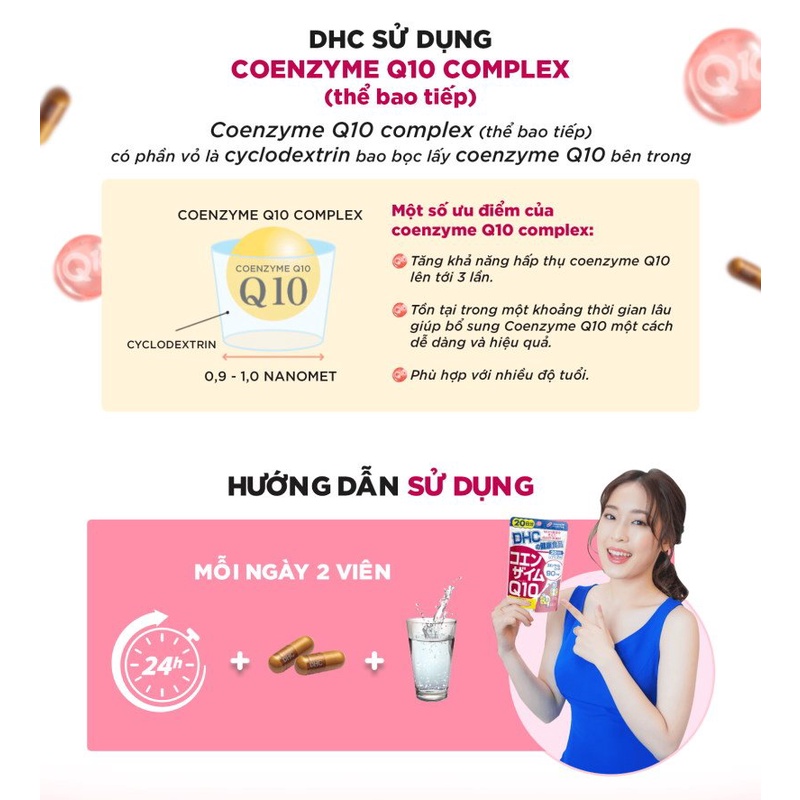 Viên uống DHC Coenzyme Q10 gói 30 ngày Nhật Bản hỗ trợ làm đẹp da