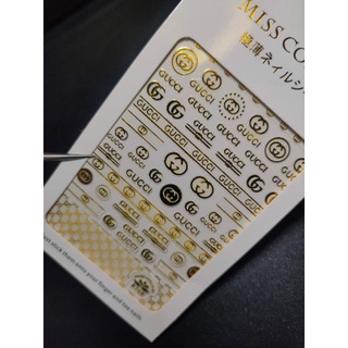 Stick dán móng logo, thương hiệu gucci, dior, prada ...