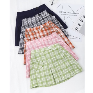 Chân váy bé gái ILABY kẻ sọc phối túi chất liệu thô mát mẻ từ sz 4-10 cho bé 2 - 10 tuổi [0915]