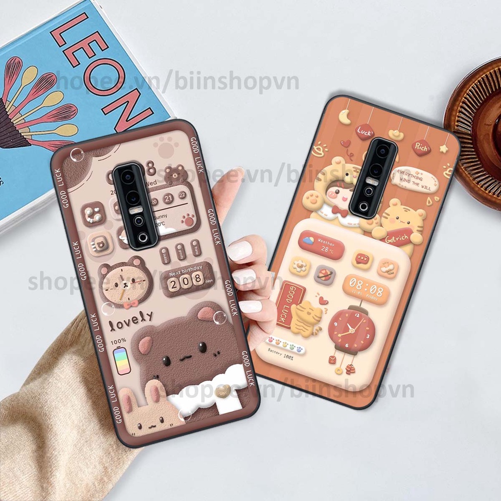 Ốp Vivo V17 Pro in 3D icon gấu nổi siêu xinh, siêu đáng yêu, cá tính phong cách