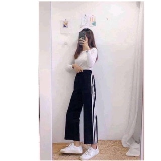 Quần 3 sọc ống rộng
