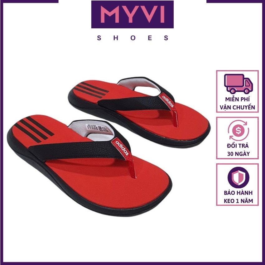 Dép Kẹp Xỏ Ngón Nam Họa Tiết Sọc Thời Trang (Đỏ) - MyVi Shoes