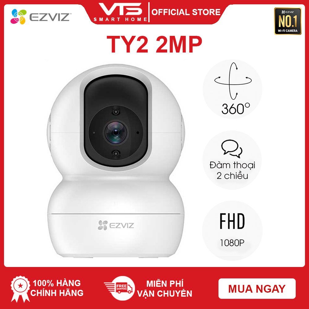 Camera WiFi TY2 1080P EZVIZ  - Xoay 360 độ - Đàm Thoại 2 Chiều - Bảo Hành 2 Năm