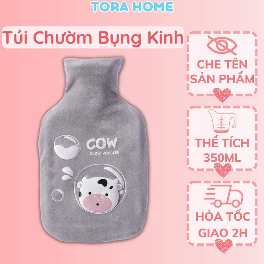 Túi chườm bụng kinh nóng lạnh đa năng 2 lớp chườm nóng giảm đau bụng kinh, chườm ấm giảm sốt đa năng 350ml Tora Home