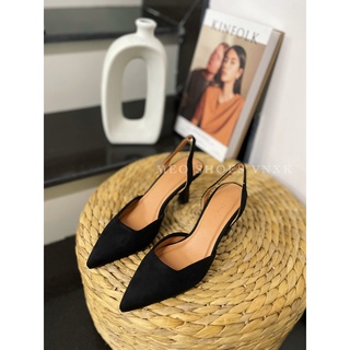 Giày cao gót mũi nhọn hở gót Slingback