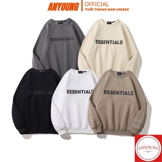 Áo nỉ hoodie anyoung essentials áo sweater in cao su nổi , áo nỉ bông unisex nam nữ