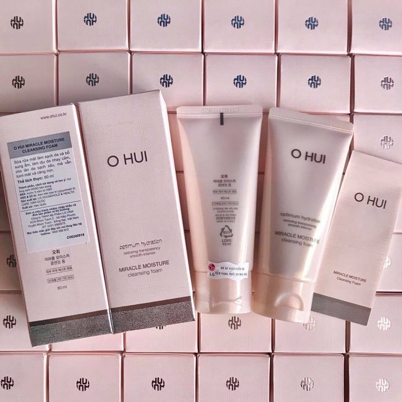 Sữa Rửa Mặt Ohui Hồng Dưỡng Ẩm Chống Lão Hóa - Ohui Miracle Moisture Cleansing Foam 80ml