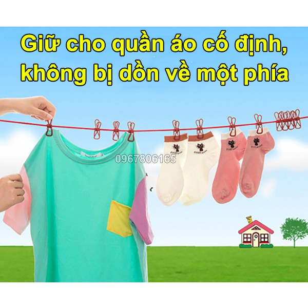 Dây phơi quần áo thông minh có kẹp dài 3 mét tiện lợi