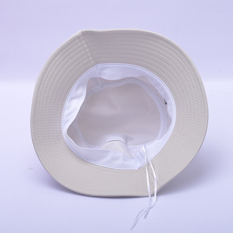 Mũ Nón Bucket Tròn Thêu Hình Mặt Cười Style Hàn Quốc Chất Cotton Cho Người Lớn Và Trẻ Em