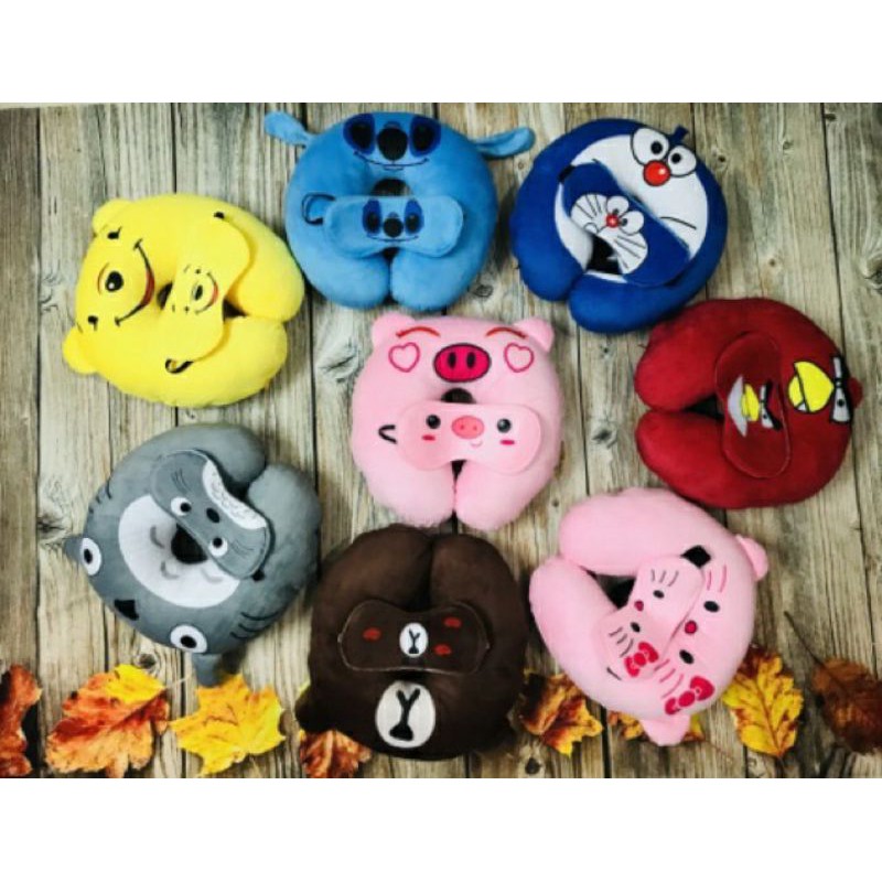 GỐI KÊ CỔ CHỮ U TẶNG KÈM BỊT MẮT