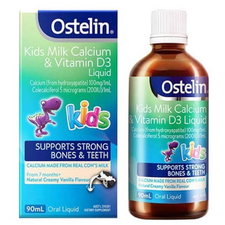 Bổ sung Canxi cho bé Ostelin Kids Milk Calcium & Vitamin D3 Liquid 90ml