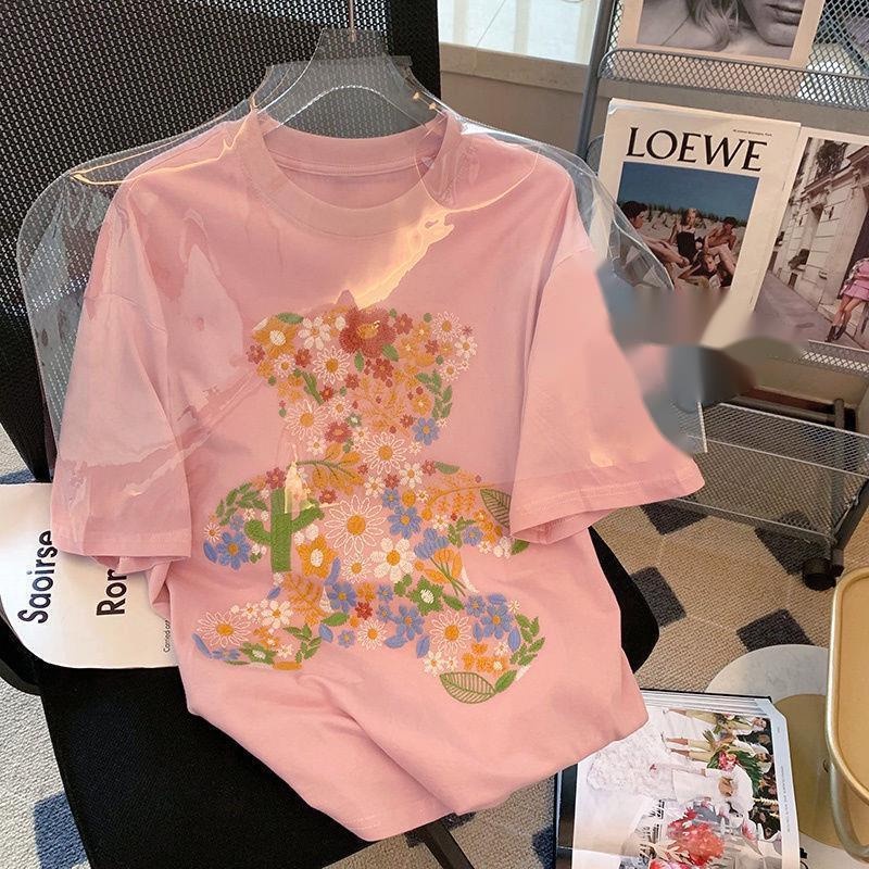 Áo Thun Cotton Tay Ngắn Họa Tiết Hoạt Hình Thời Trang Mùa Hè Cho Nữ