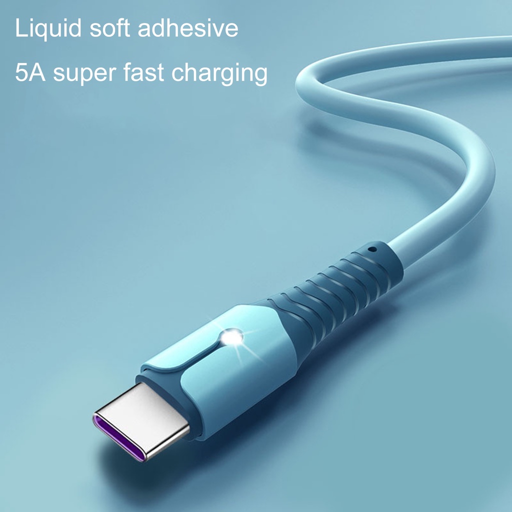 Cáp Sạc Nhanh Type-C 5A Bằng Silicon TPE Mềm Cho Điện Thoại Di Động