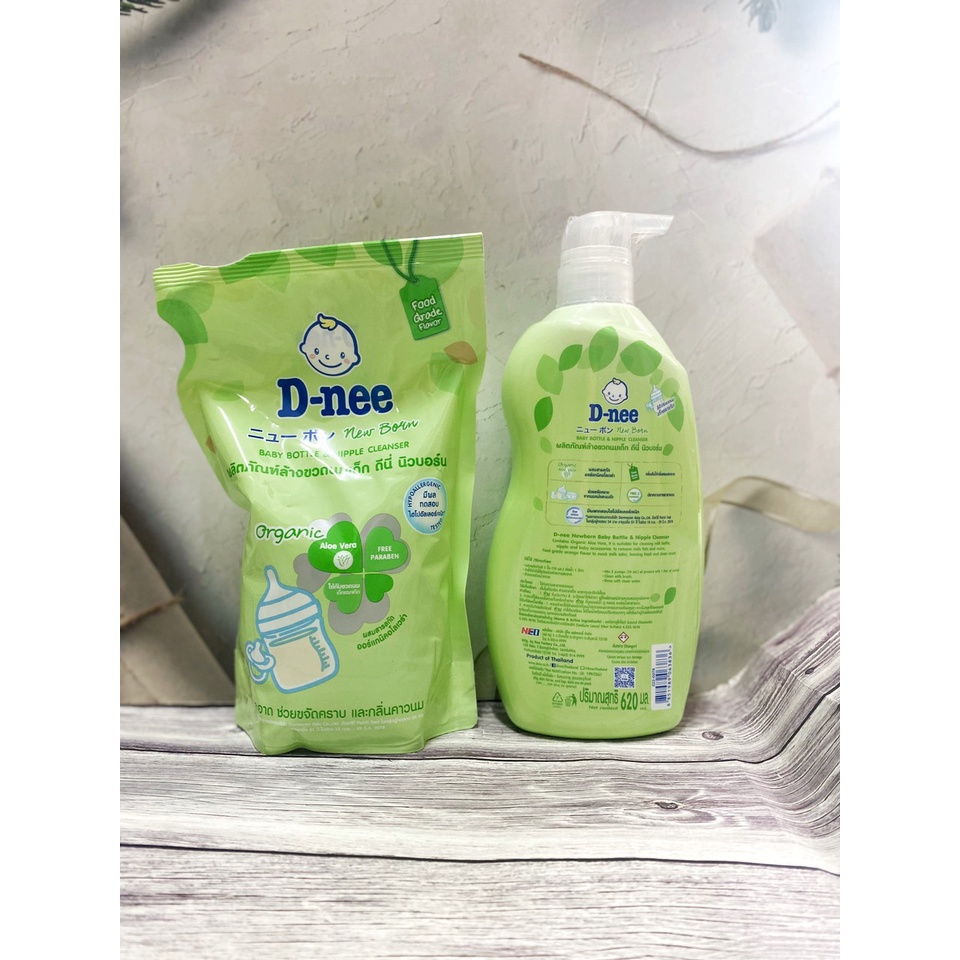 CHAI NƯỚC RỬA BÌNH SỮA DNEE ORGANIC 620ML MẪU MỚI