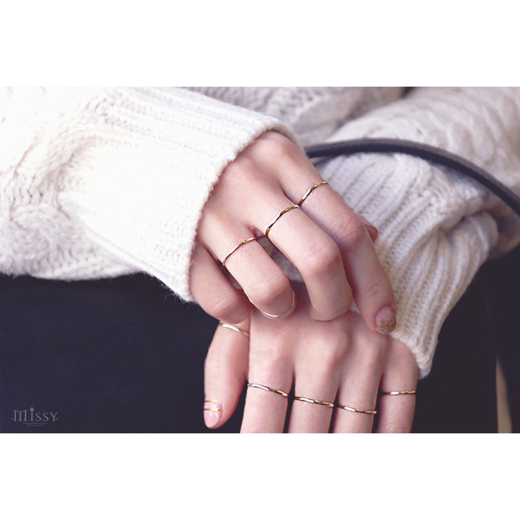 Nhẫn midi trơn Jestina Red