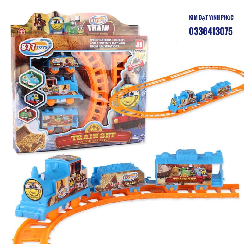 Bộ đồ chơi tàu hỏa đường ray xe lửa Thomas dùng pin . loại to 8 thanh ray nối