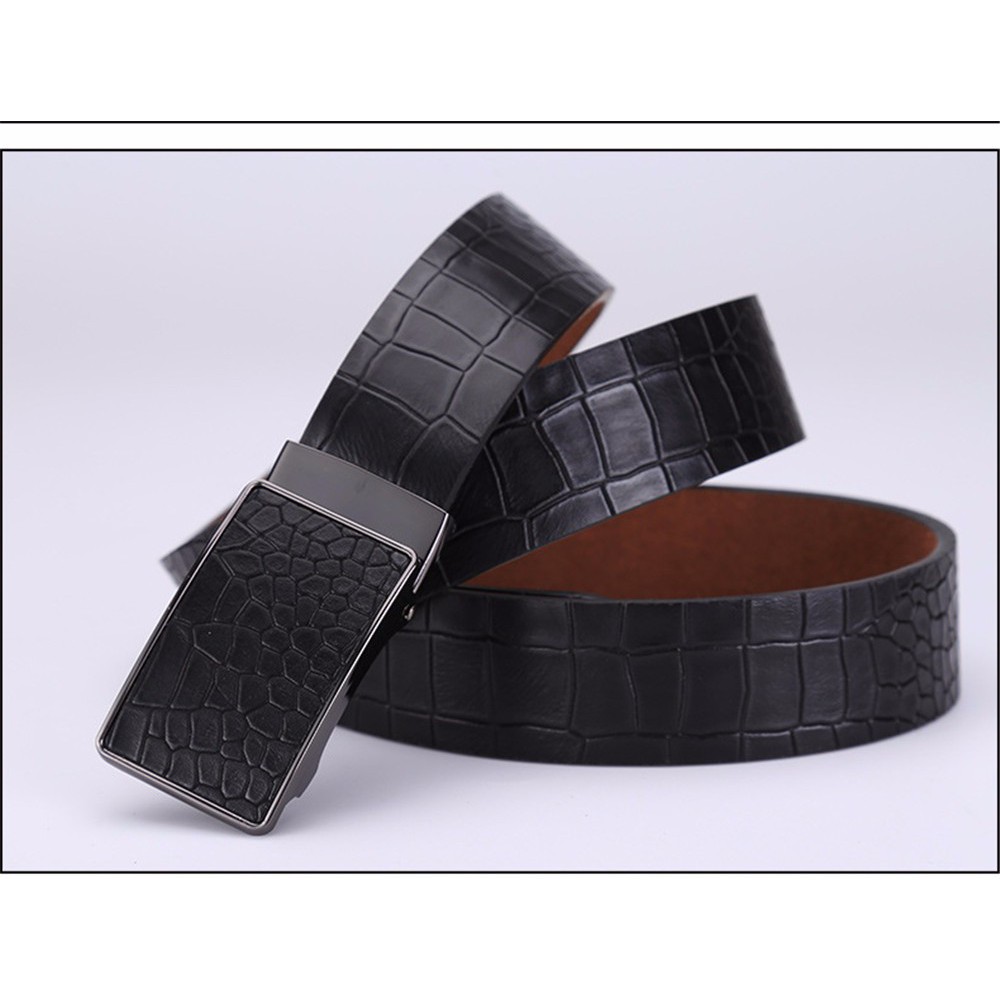 ( Hàng chất - Gía Ngất ) Dây nịt da vân cá sấu xịn - Khóa tự động phủ da nguyên miếng Hàng Hiệu