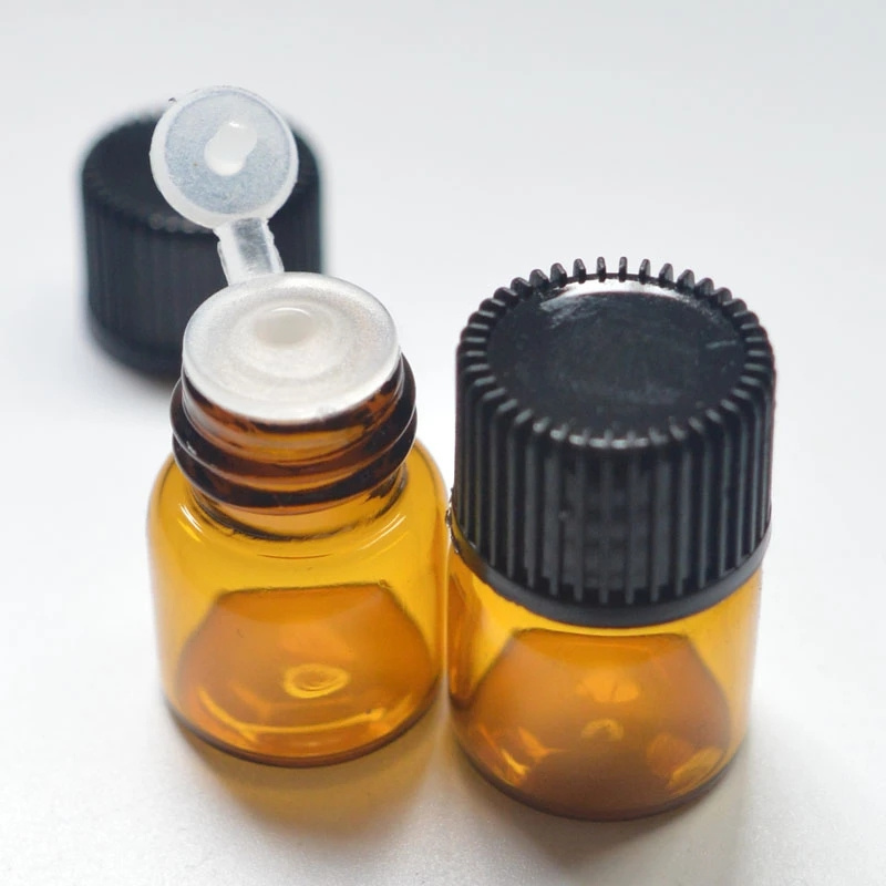 Bình Thủy Tinh Mini 1ml Đựng Tinh Dầu Kèm Nắp Đậy Tiện Dụng
