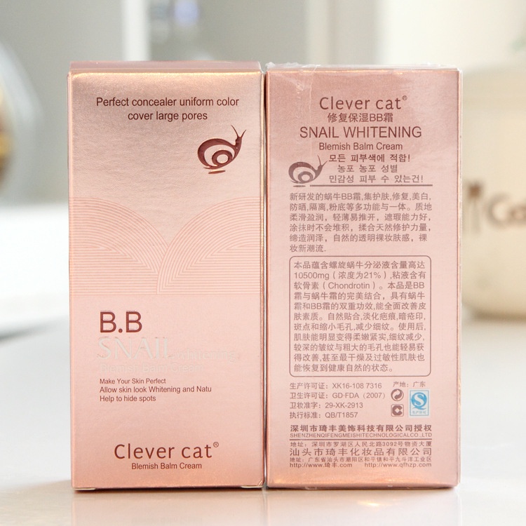 Kem nền che khuyết điểm BB ốc sên Snail Clever cat 50ml