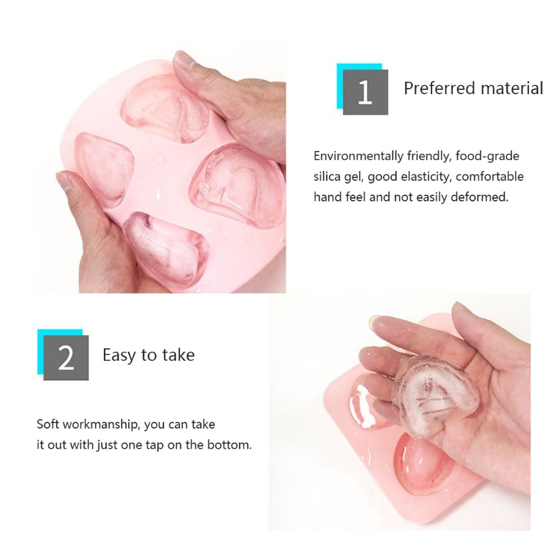 Khuôn Silicone Làm Kem 4 Ngăn Tạo Hình Hàm Răng Độc Đáo DIY