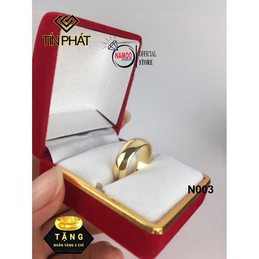 Nhẫn Tròn Trơn Hợp Kim Mạ Vàng cao cấp không rỉ N001 Namoo Jewelry