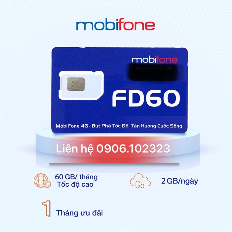 Sim FD60 Mobifone (có tháng đầu)