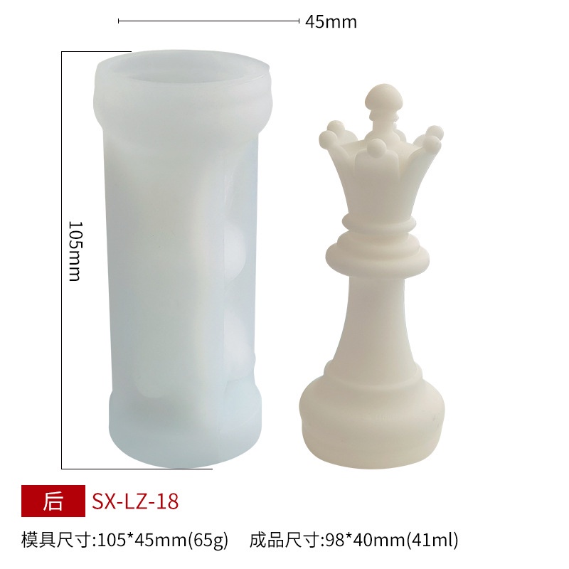 Bộ 6 Khuôn Silicone Làm Nến Thơm Hình Quân Cờ Vua Sáng Tạo