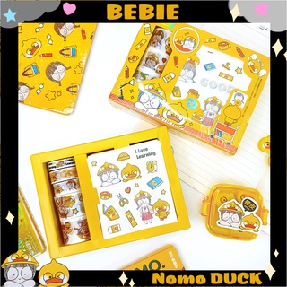 Set hộp miếng,cuộn stiker in hình cô gái vịt cute, Sticker dán Nomo Duck BeBie - BP520