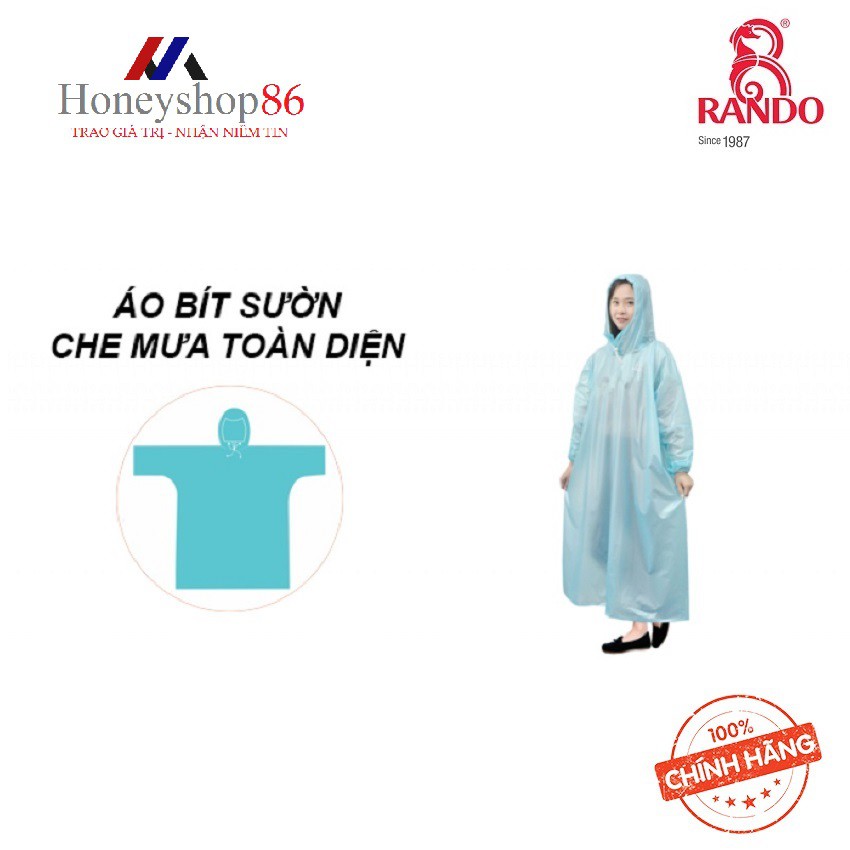 Áo mưa Rando Easy Trum “Trùm cực nhanh, bảo vệ toàn diện” APPC-10 bảo vệ bạn khi di chuyển dưới mưa HONEYSHOP86