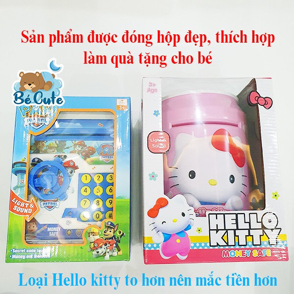 Đồ chơi heo đất cho trẻ em, két sắt ống heo màu hồng (hình Hello Kitty) và màu xanh thông min dạy bé tiết kiệm tiền