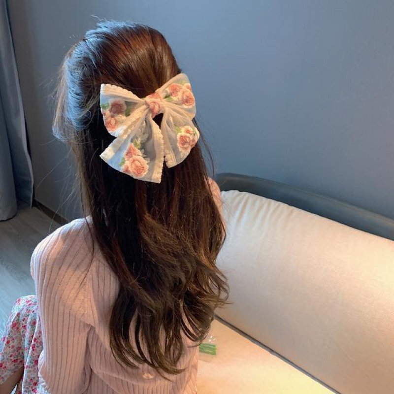 Korean Double-layer Bowknot Hairpin Female Fashion Small Flower Hair Accessories