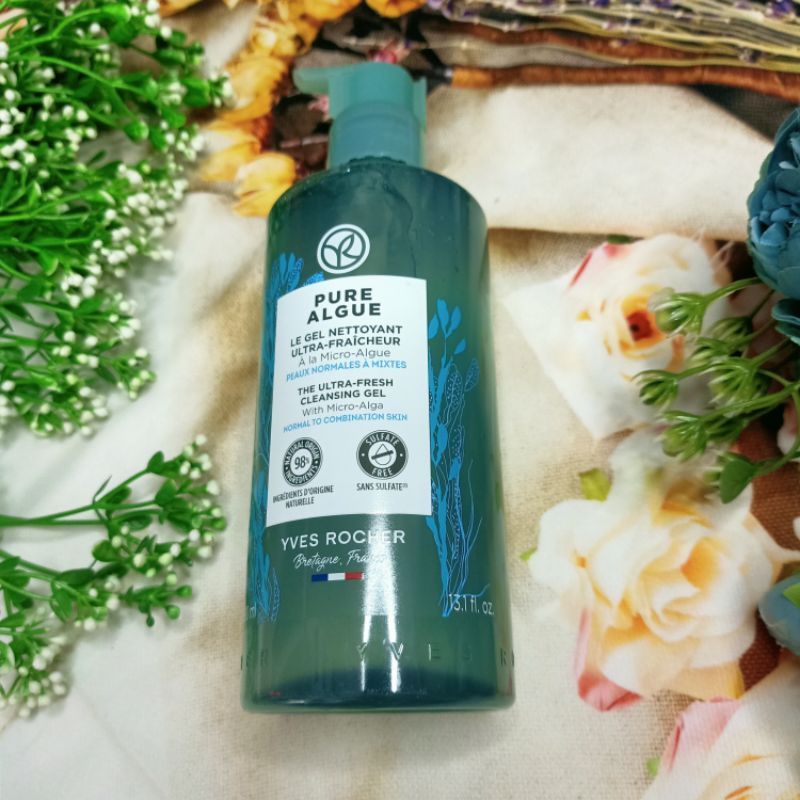 Mẫu mới Pure Algue Gel rửa mặt cấp nước 390ml Hydra vegetal Yves Rocher