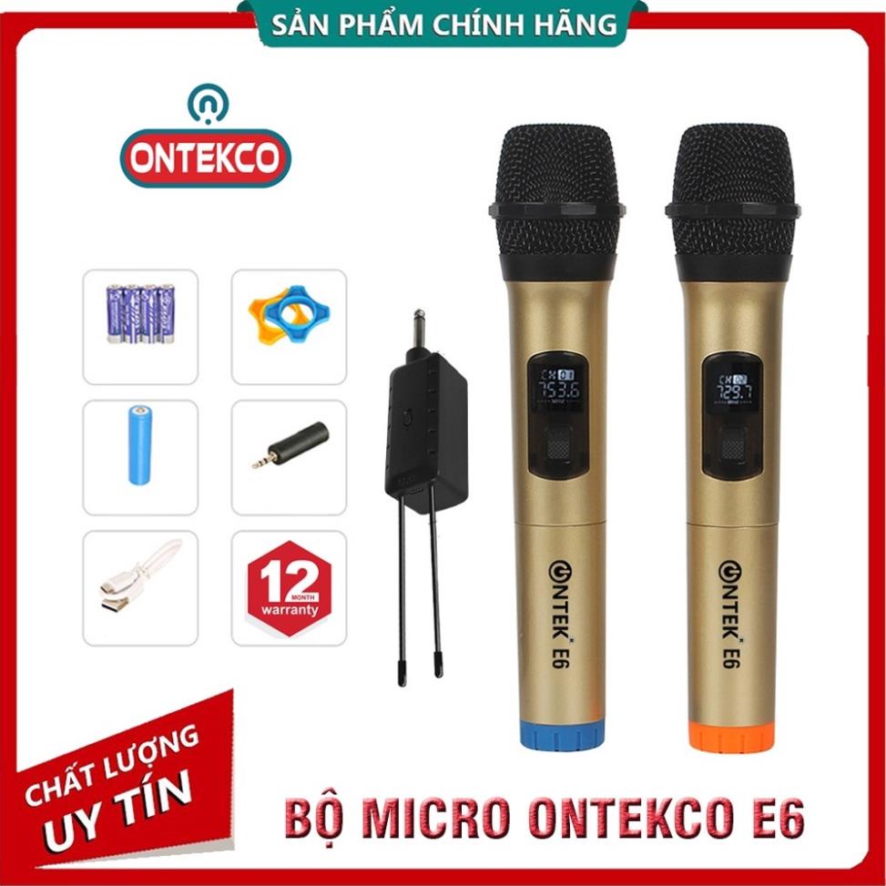 Bộ micro không dây cao cấp ONTEKCO E6/E6s đẳng cấp míc hát karaoke