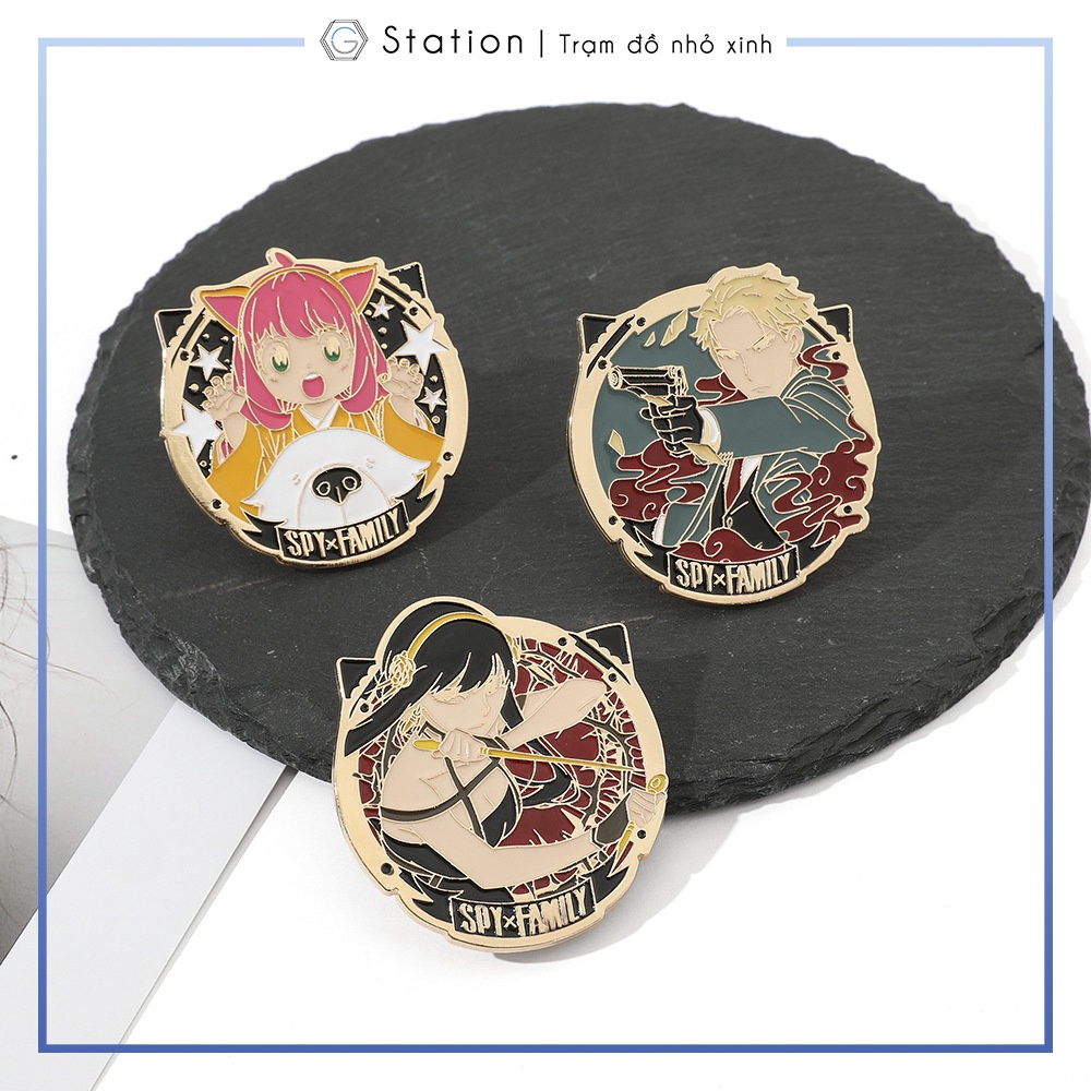 Pin cài áo manga anime Spy Family gia đình điệp viên Anya Yor Forger Loid Forger - GC512