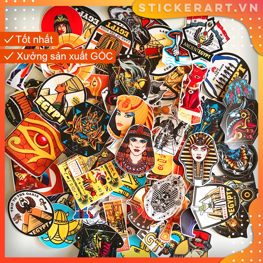 [AI CẬP CỔ ĐẠI] 133 Sticker chống nước size 5-7cm  dán laptop, vali, xe, mũ bảo hiểm, đàn ...