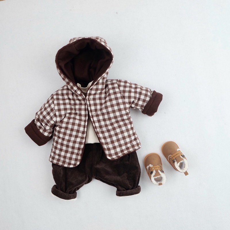 Áo Khoác Đệm Cotton Dày Dặn Phong Cách Hàn Quốc Thời Trang Mùa Đông Mới Cho Bé Trai Và Gái 0-2 Tuổi